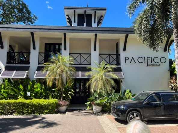 Pacifico Beach Club entrance in Playas del Coco, Costa Rica