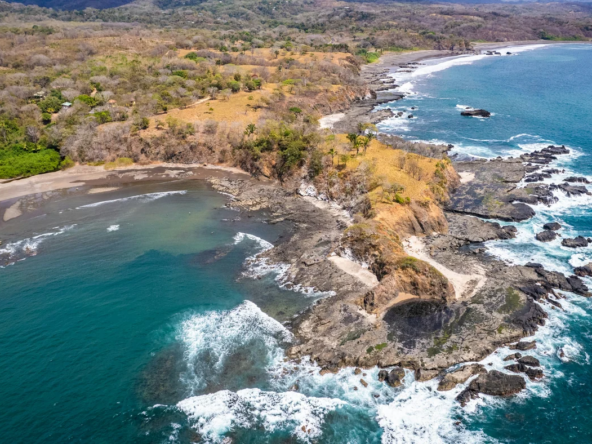 Aerial view of the Guanacaste coastline in Costa Rica