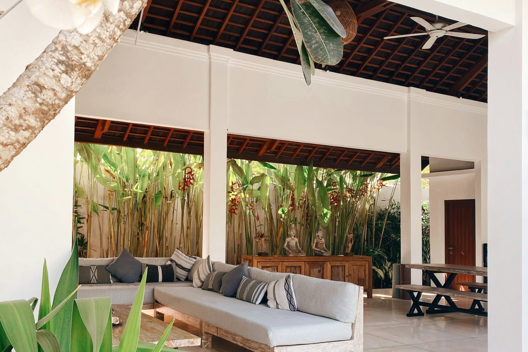 Illustrative tropical open-air living room for a Playas del Coco buyer budget guide