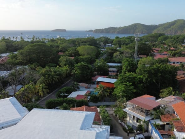 Aerial view of Coco Bay and the surrounding neighborhood at Tucanes, Playas del Coco
