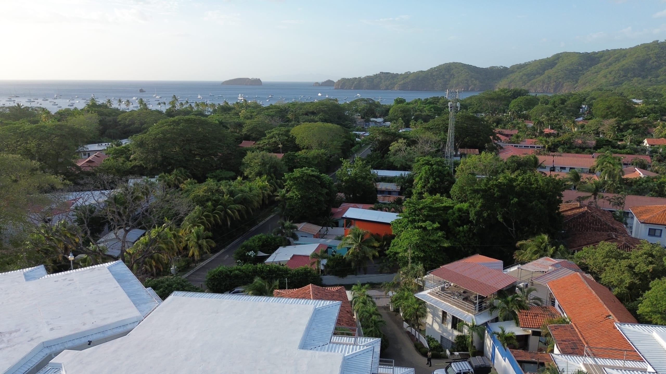 Aerial view of Coco Bay and the surrounding neighborhood at Tucanes, Playas del Coco