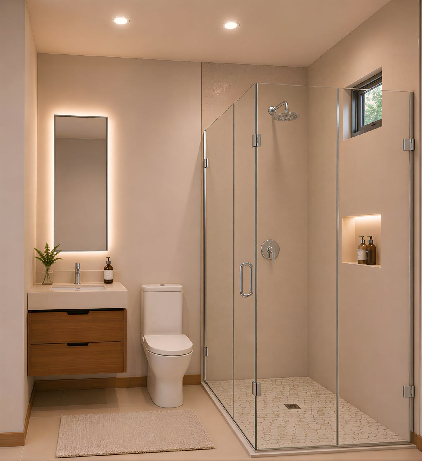 912 Flats bathroom design — architectural rendering