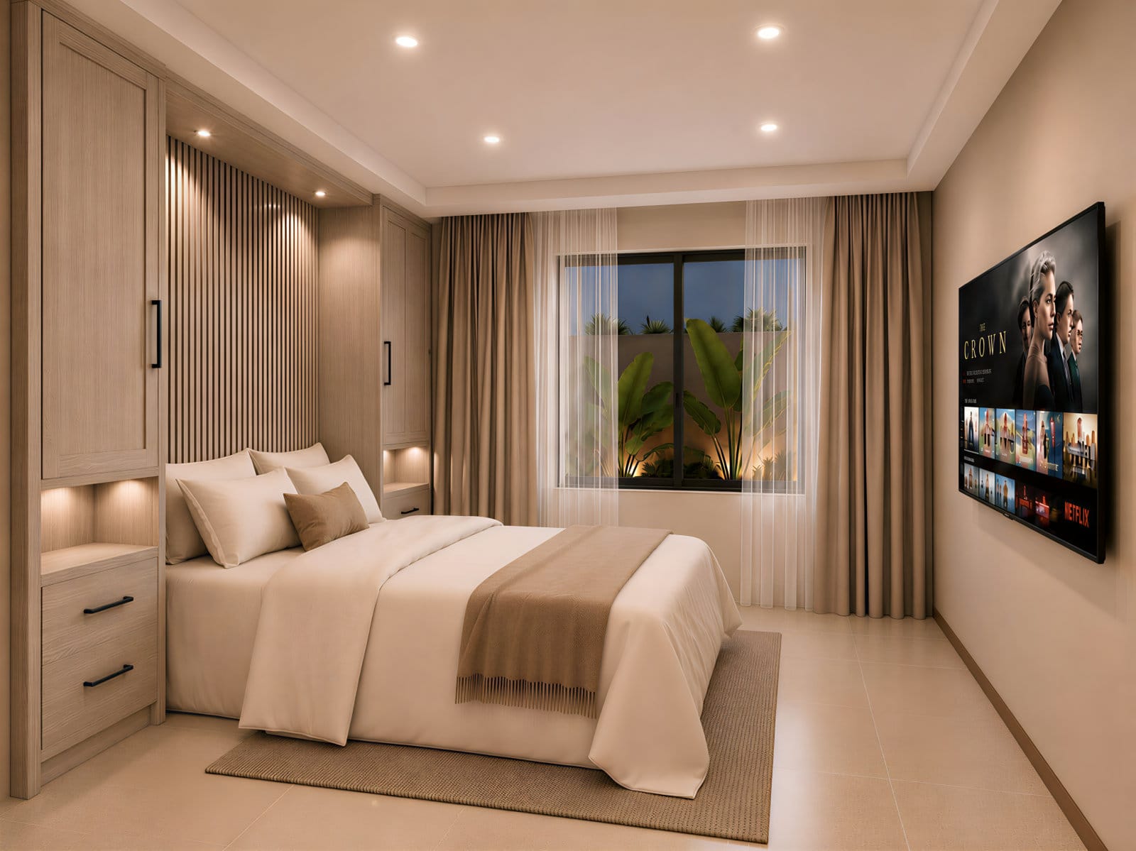 912 Flats bedroom design — architectural rendering
