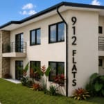 912 Flats exterior and landscaped grounds — architectural rendering